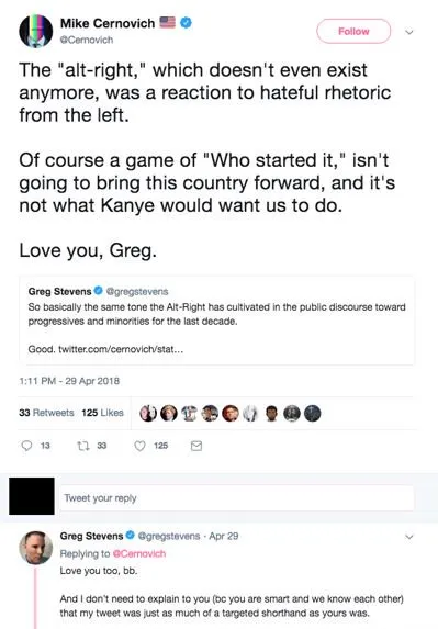 Screenshot of Greg Stevens friendly exchange on Twitter